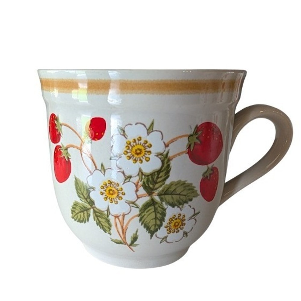 Vintage Sheffield Strawberries n Cream Stoneware Mugs Strawberry 108 Thailand